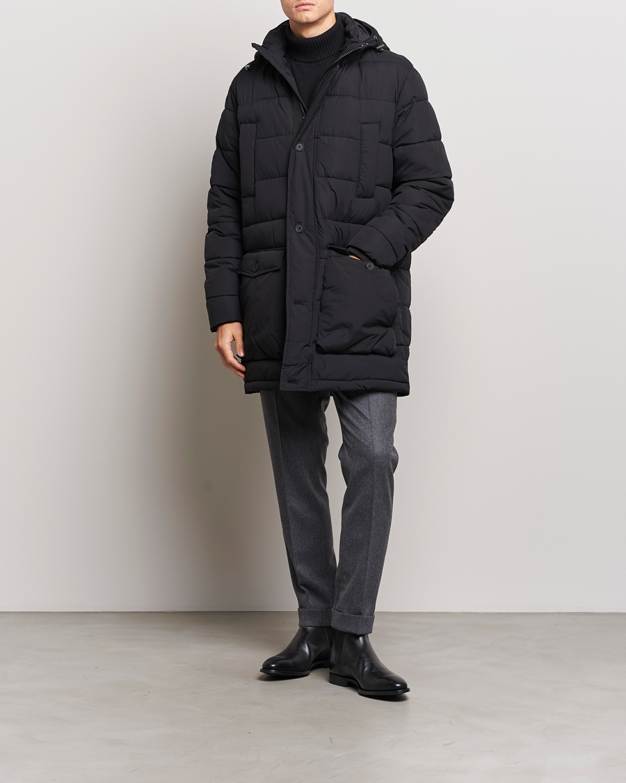 Herren | Jacken | Oscar Jacobson | Stormar Padded Nylon Parka Black