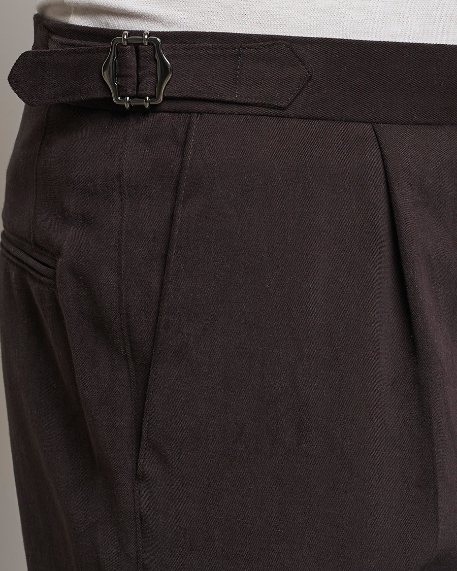 Herren | Hosen | Oscar Jacobson | Delon Brushed Cotton Trousers Brown