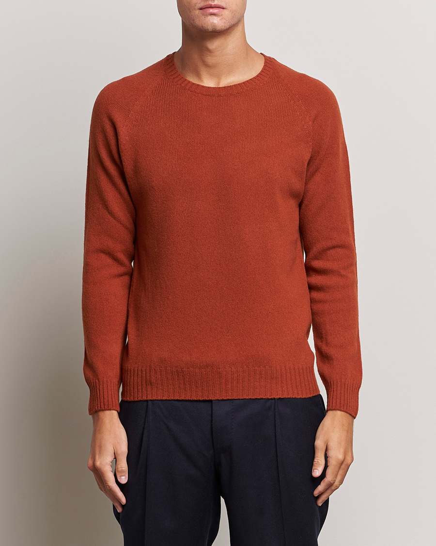 Herren |  | Oscar Jacobson | Kendal Raglan Wool Crewneck Orange