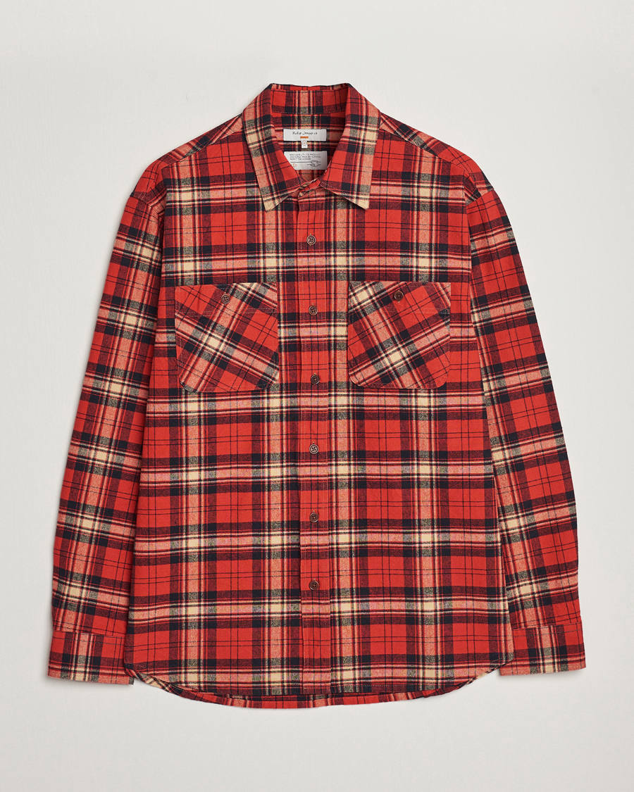 Herren | Hemden | Nudie Jeans | Filip Flannel Checked Shirt Red