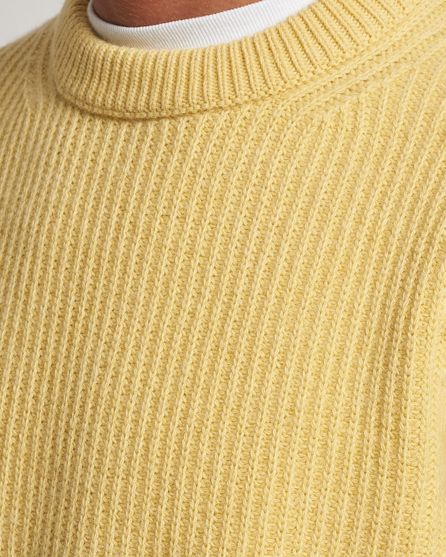 Herren | Pullover | Nudie Jeans | August Wool Rib Knitted Sweater Citra Yellow