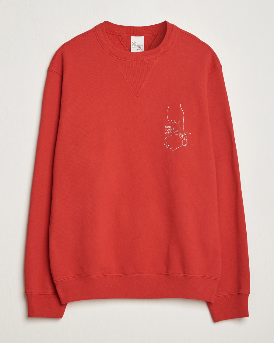 Herren | | Nudie Jeans | Lasse Future Crew Neck Sweatshirt Red Alert