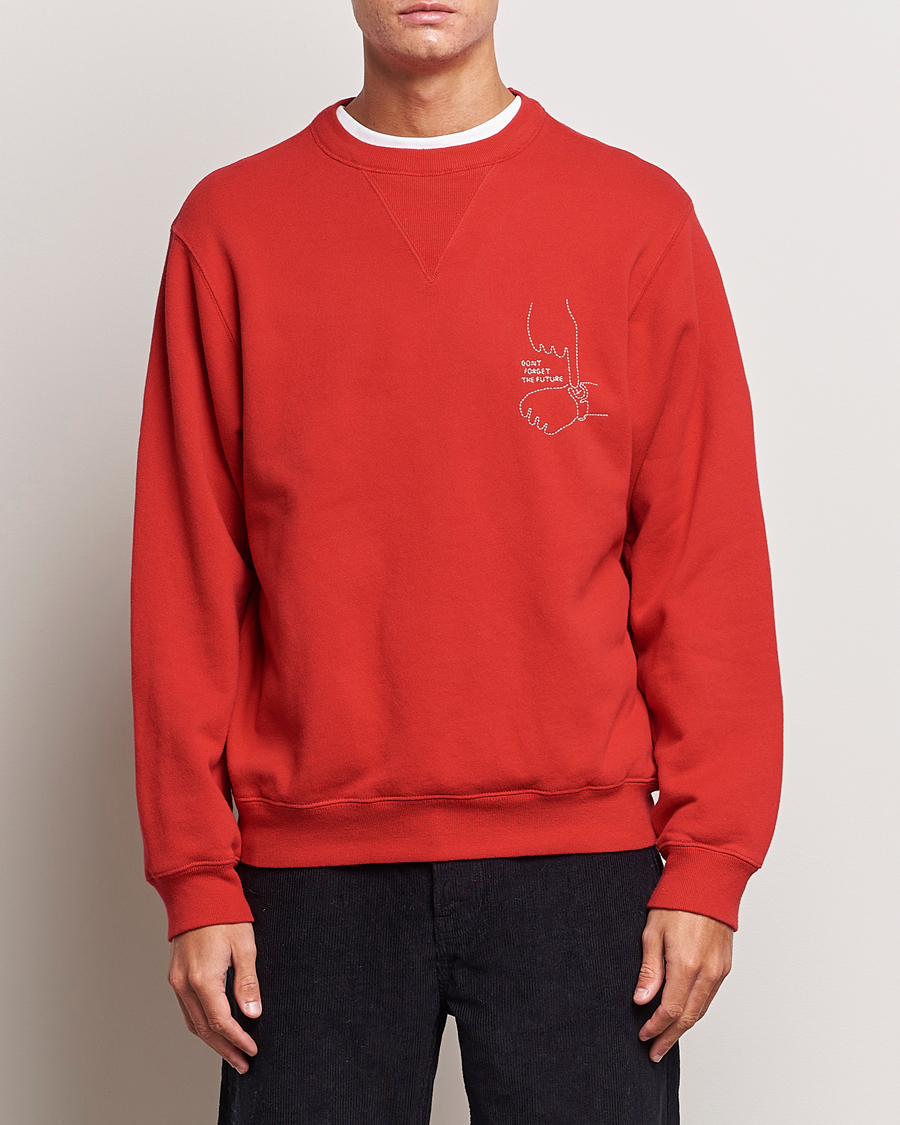 Herren | | Nudie Jeans | Lasse Future Crew Neck Sweatshirt Red Alert