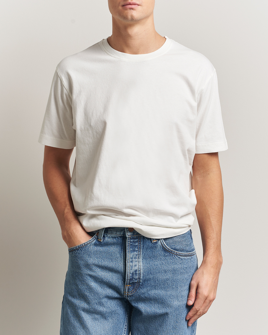 Herren | T-Shirts | Nudie Jeans | Uno Everyday Crew Neck T-Shirt Chalk White
