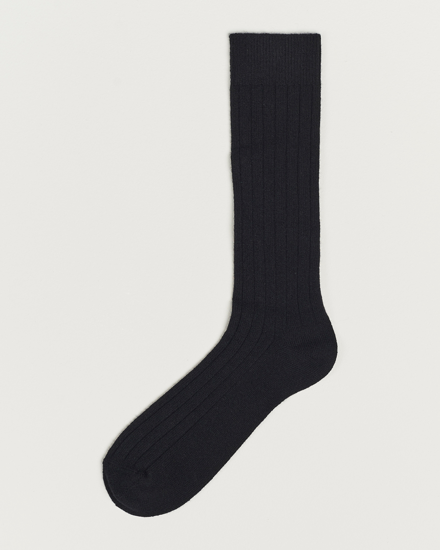 Herren | Unterwäsche | Bresciani | Wool/Cashmere Ribbed Socks Black