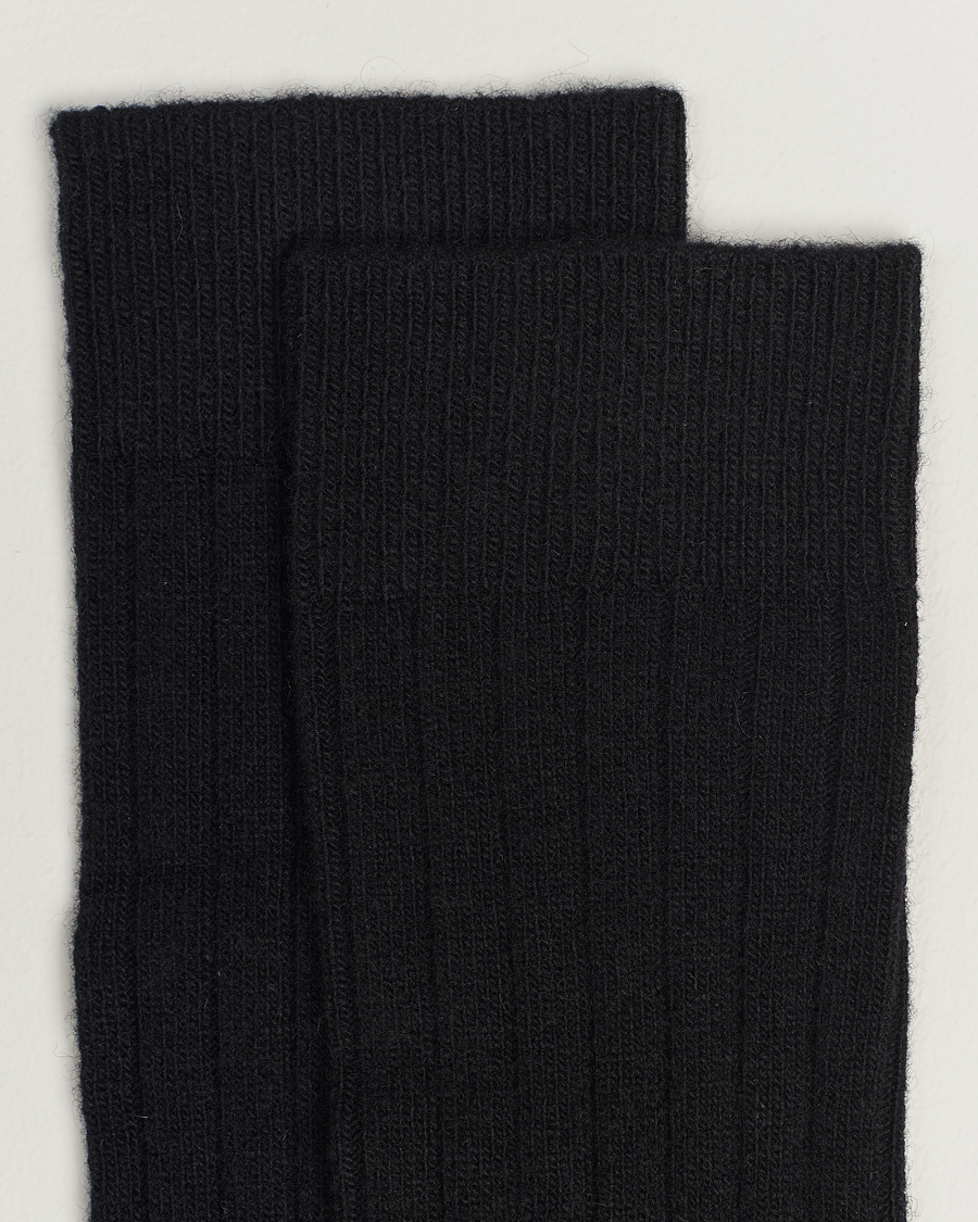 Herren | Unterwäsche | Bresciani | Wool/Cashmere Ribbed Socks Black