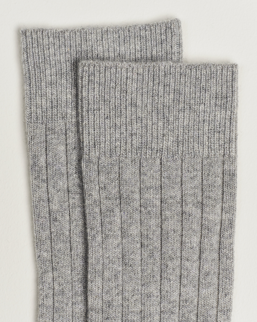 Herren | Unterwäsche | Bresciani | Wool/Cashmerer Ribbed Socks Light Grey