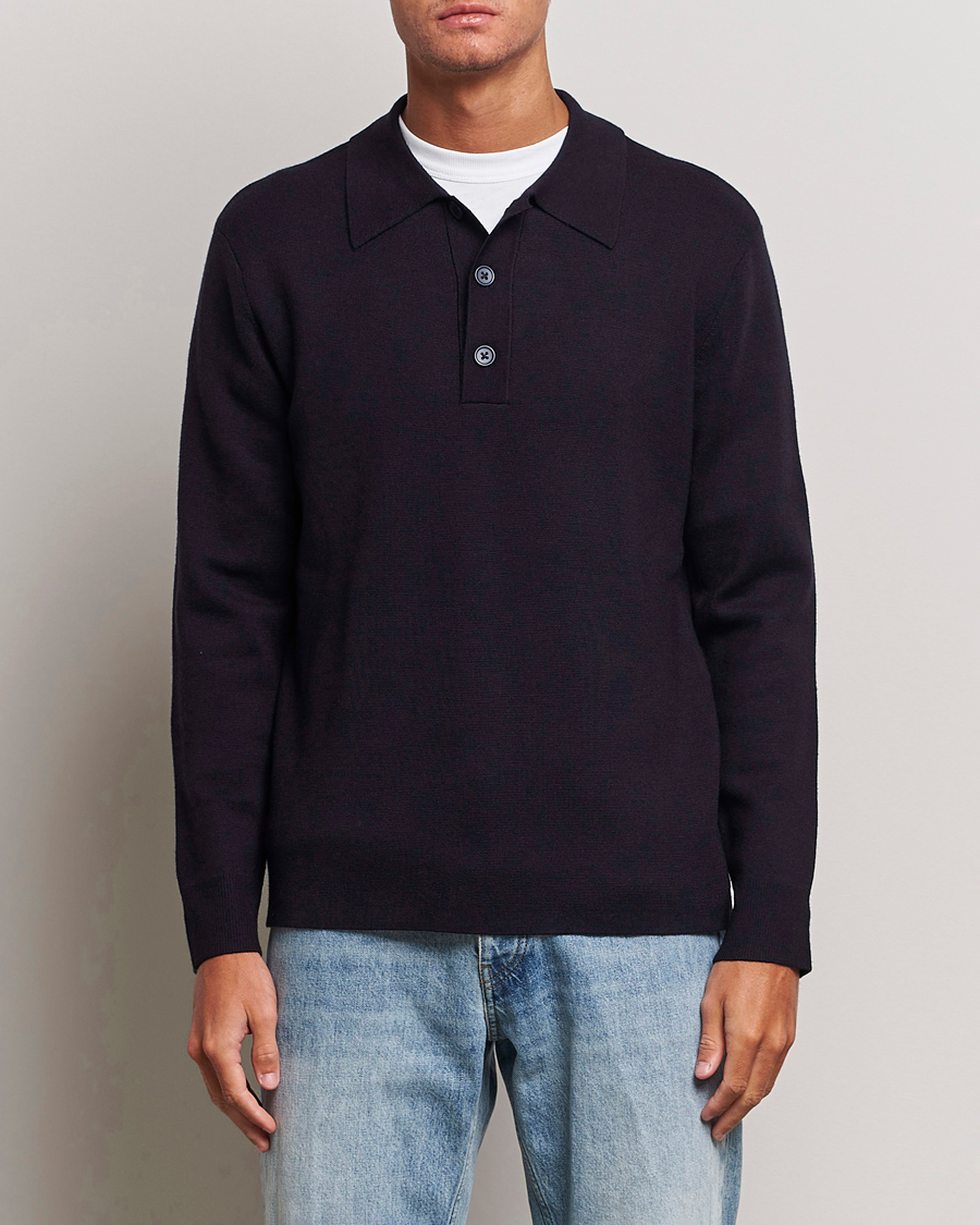 Herr | Stickade pikéer | NN07 | Harald Cotton/Modal Polo Navy Blue