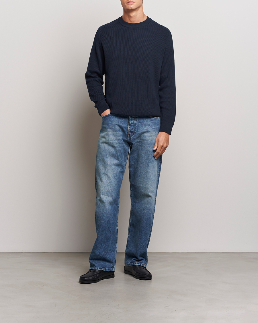 Herren | Pullover | NN07 | Kevin Cotton Knitted Sweater Navy Blue