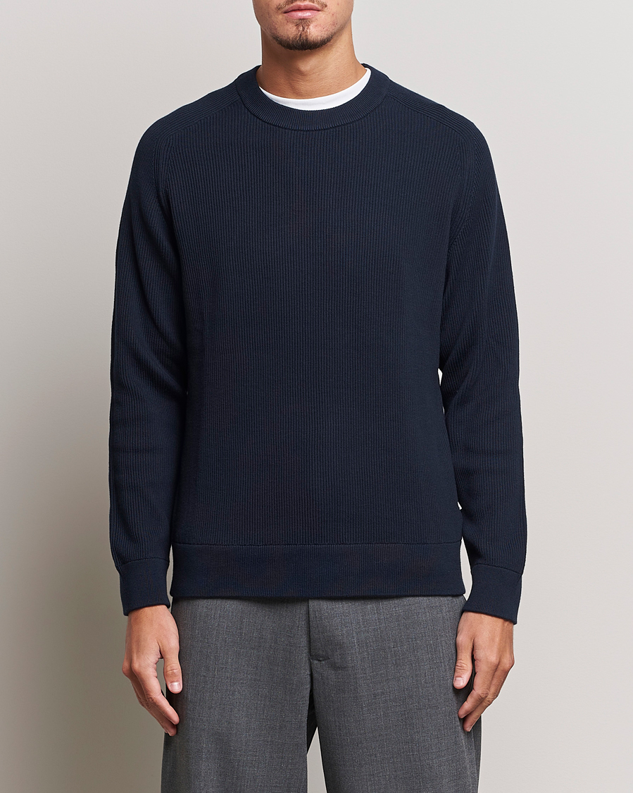 Herren |  | NN07 | Kevin Cotton Knitted Sweater Navy Blue