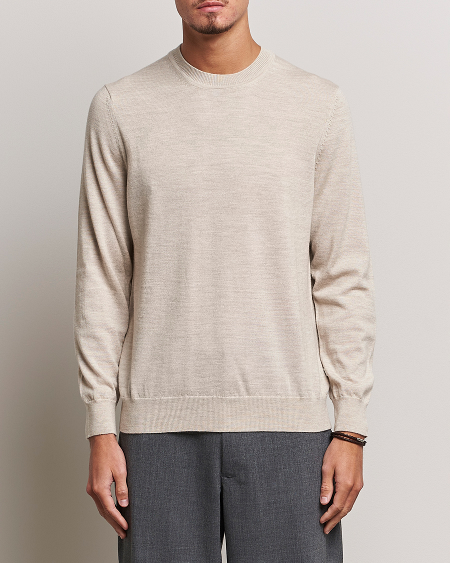 Herren | Pullover | NN07 | Ted Merino Crew Neck Pullover Light Khaki Melange