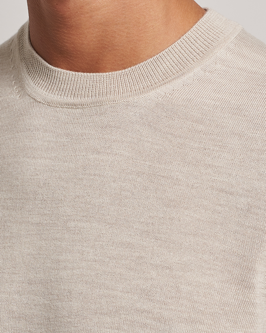 Herren | Pullover | NN07 | Ted Merino Crew Neck Pullover Light Khaki Melange