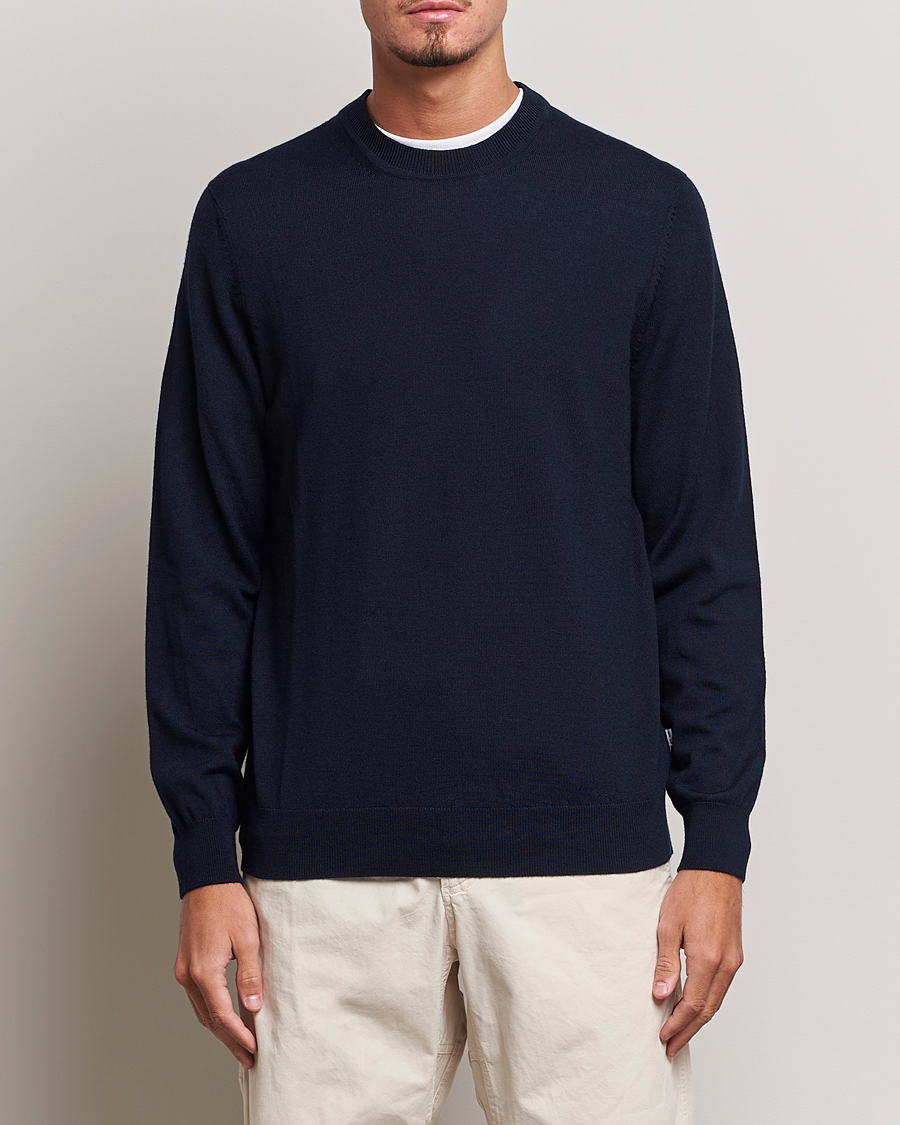 Herren | Pullover | NN07 | Ted Merino Crew Neck Pullover Navy Blue