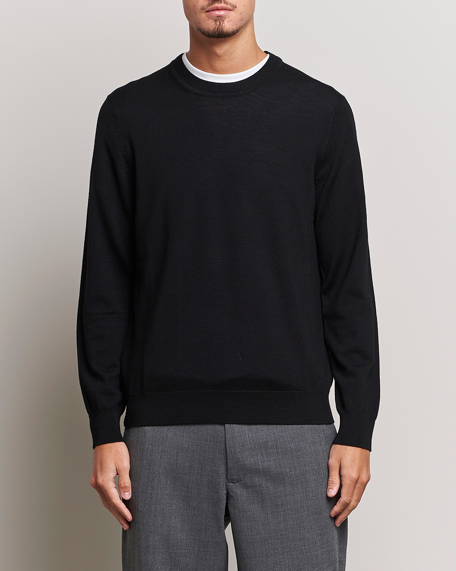 Herr | Tröjor | NN07 | Ted Merino Crew Neck Pullover Black