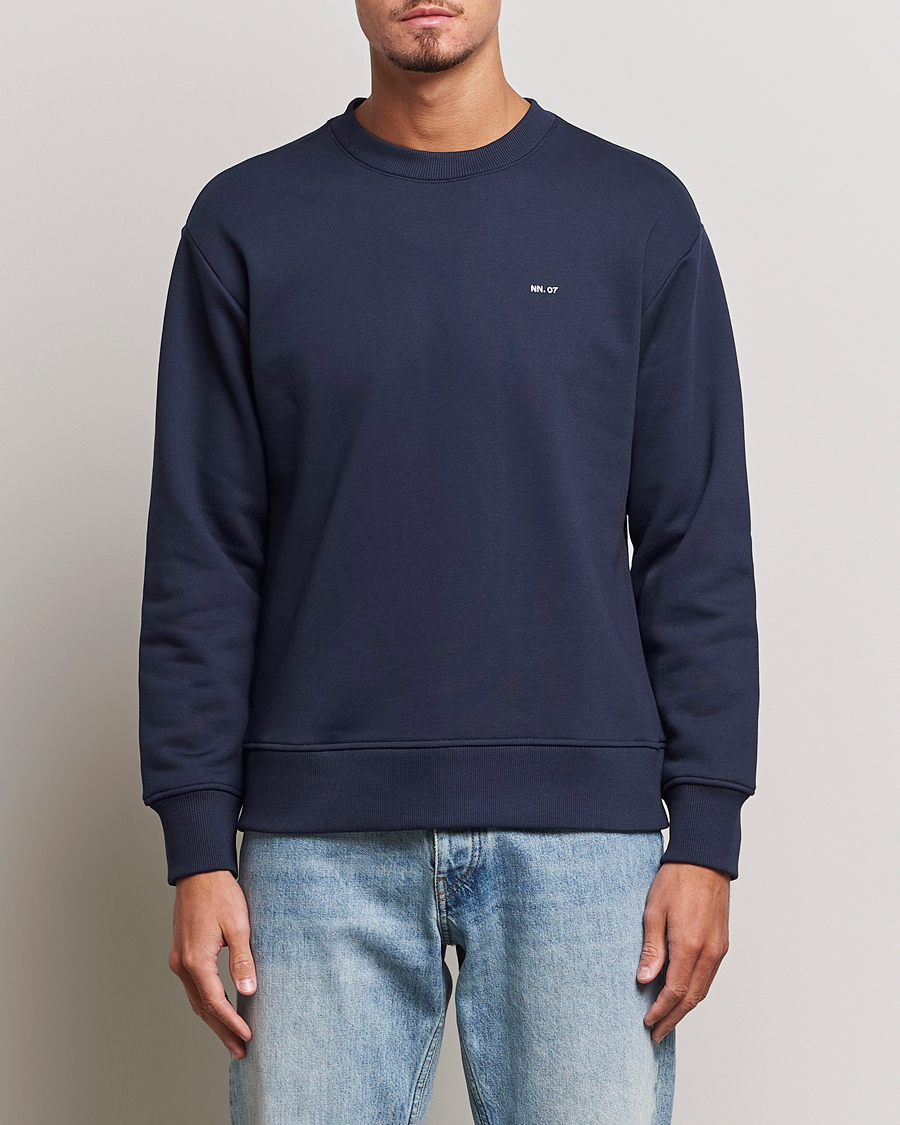 Herren | | NN07 | Briggs Logo Crew Neck Sweatshirt Navy Blue