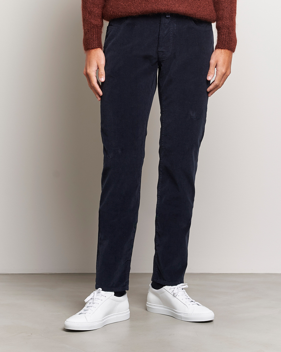 Herren | Jacob Cohën | Jacob Cohën | Bard 5-Pocket Corduroy Trousers Navy