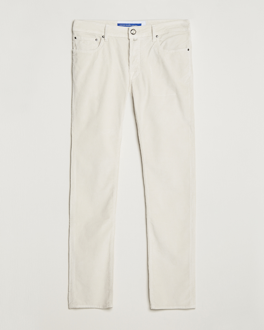 Herren |  | Jacob Cohën | Bard 5-Pocket Medium Corduroy Trousers Off White