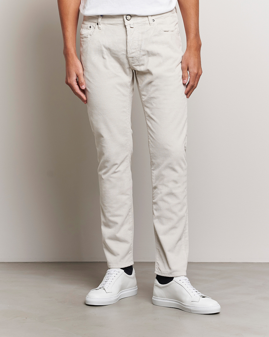 Herren |  | Jacob Cohën | Bard 5-Pocket Medium Corduroy Trousers Off White