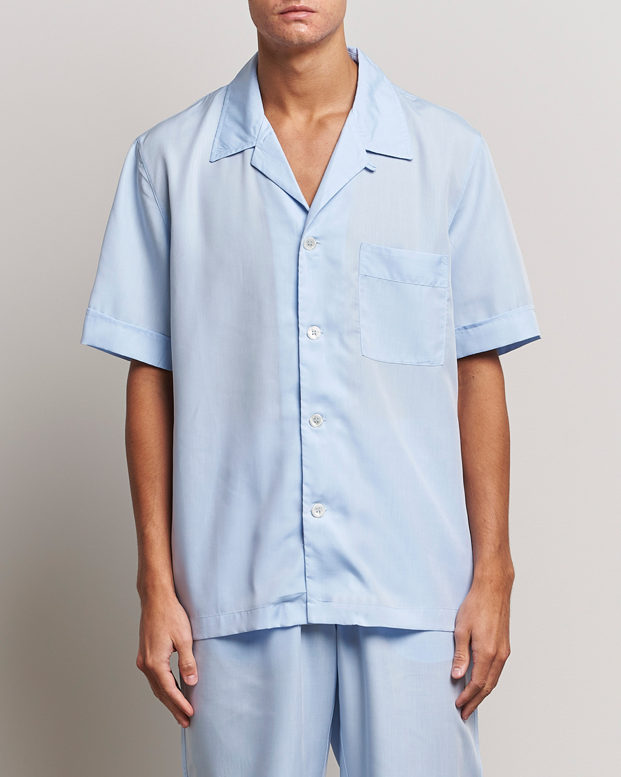 Herren | 60% sale | CDLP | Short Sleeve Pyjama Shirt Sky Blue