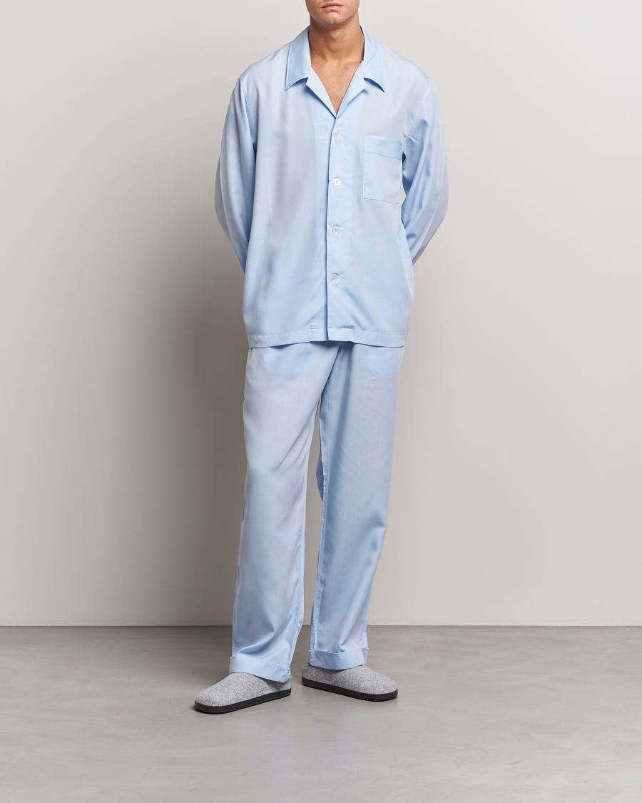 Herren | Schlafanzüge & Bademäntel | CDLP | Long Sleeve Pyjama Shirt Sky Blue