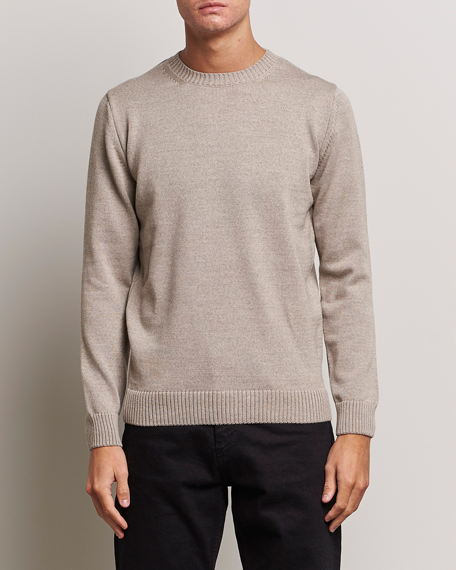 Herren |  | Stenströms | Chunky Merino Crew Neck Beige