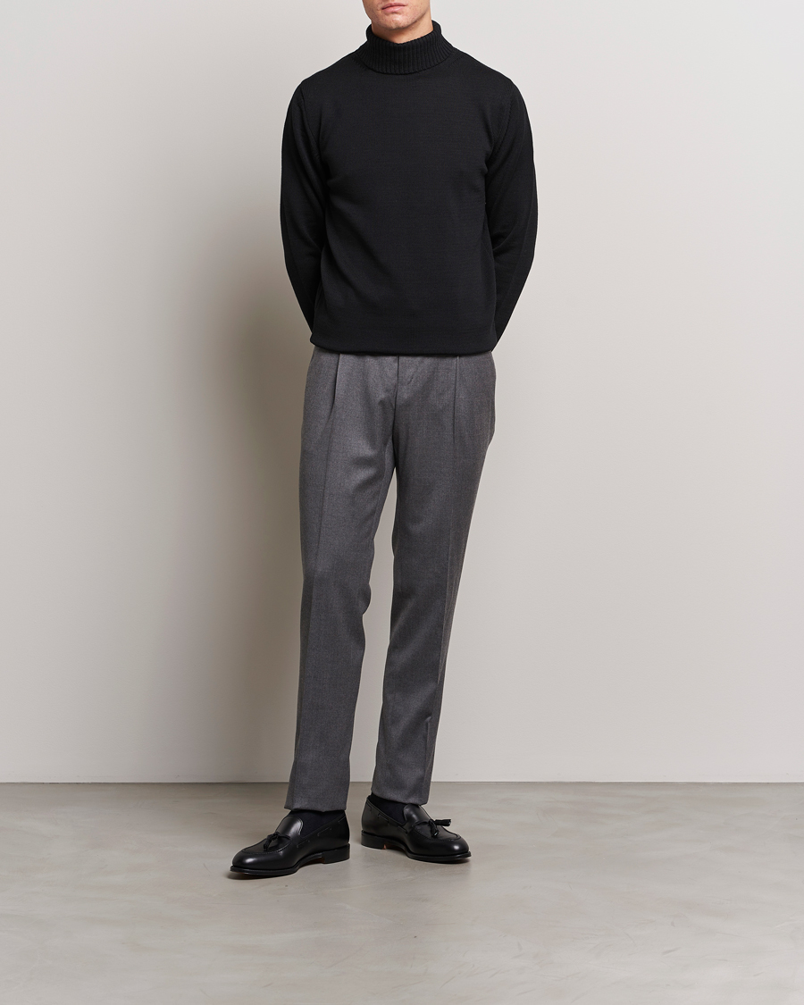 Herren | Pullover | Stenströms | Chunky Merino Rollneck Black