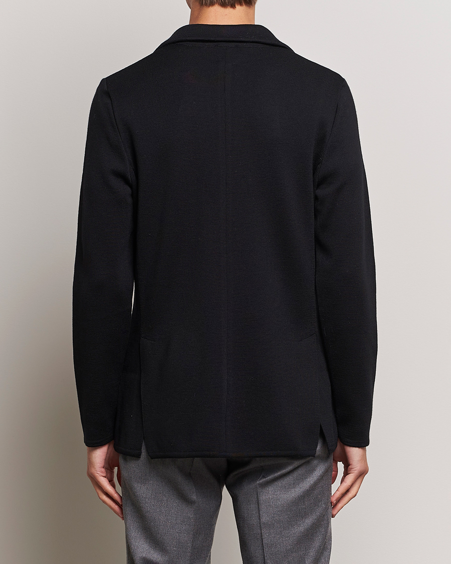 Herren | Sakkos | Stenströms | Milano Knitted Merino Blazer Black