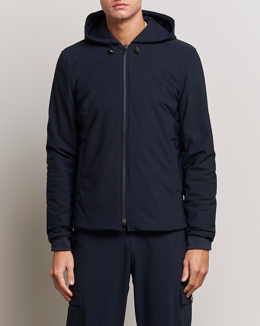 Herren | Stenströms | Stenströms | Active Jersey Leisure Hood Jacket Navy
