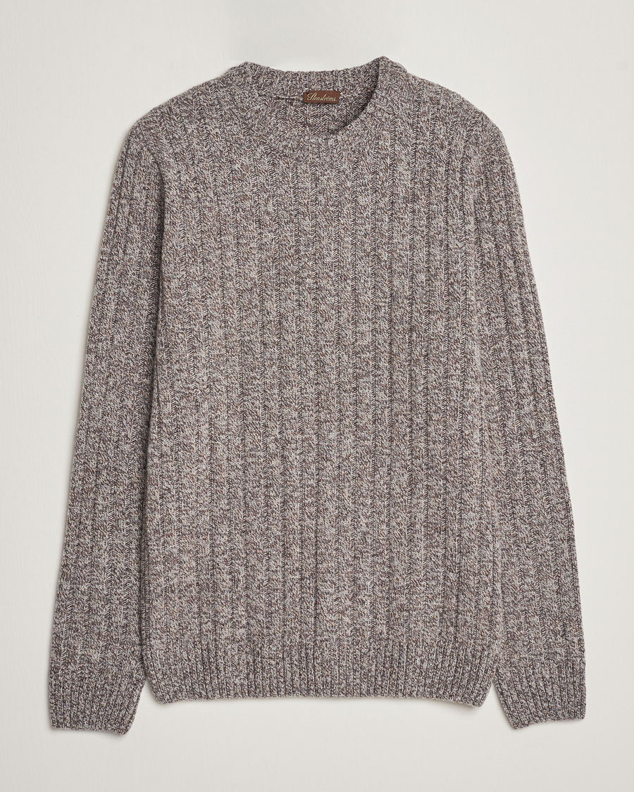 Herren | Pullover | Stenströms | Super Geelong Merino Crewneck Brown