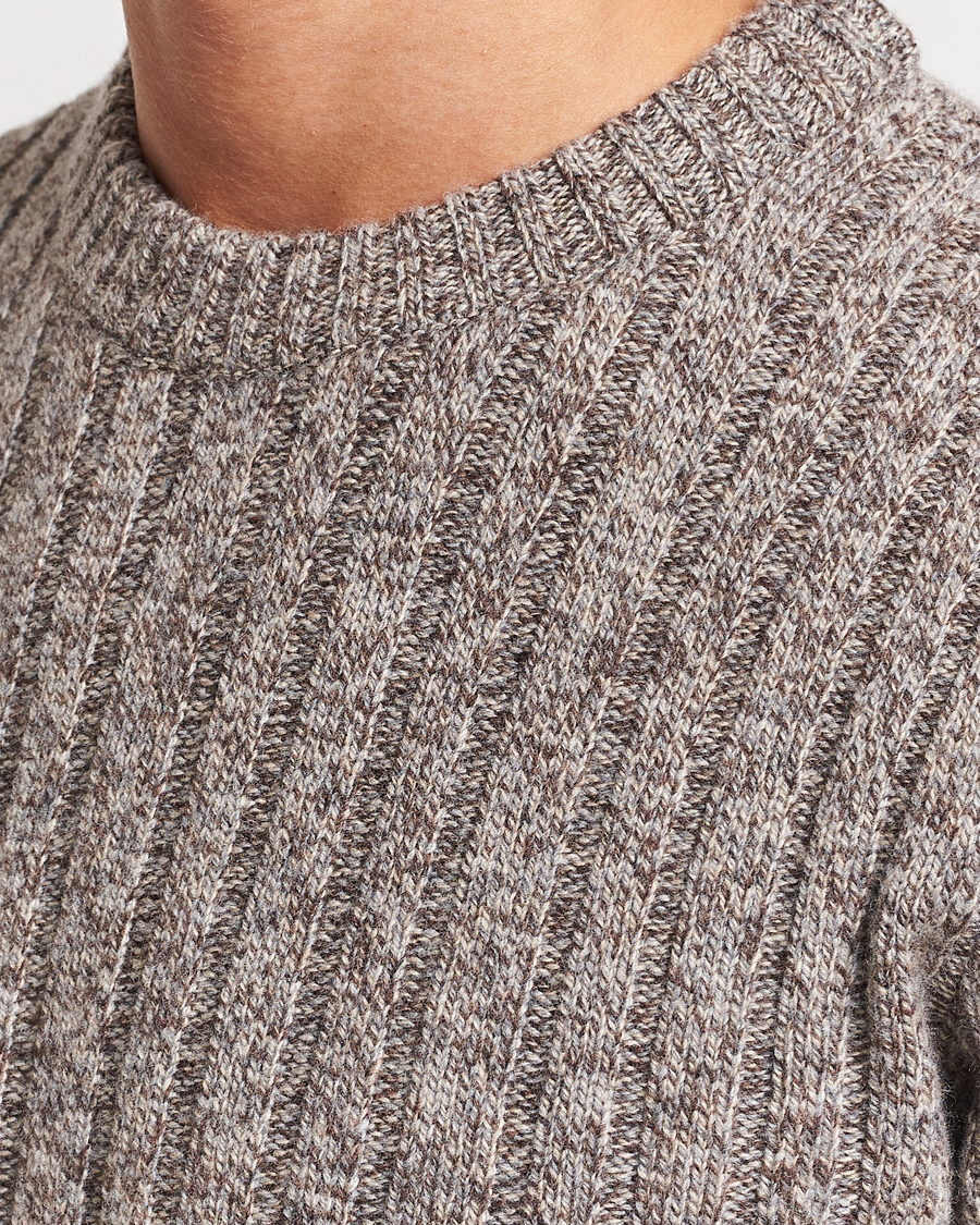 Herren | Pullover | Stenströms | Super Geelong Merino Crewneck Brown