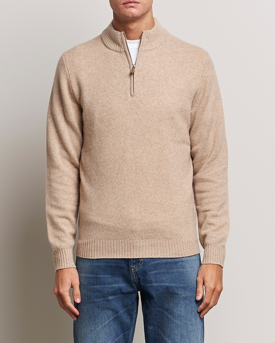 Herren |  | Stenströms | Patterned Yak Merino Half-Zip Grey