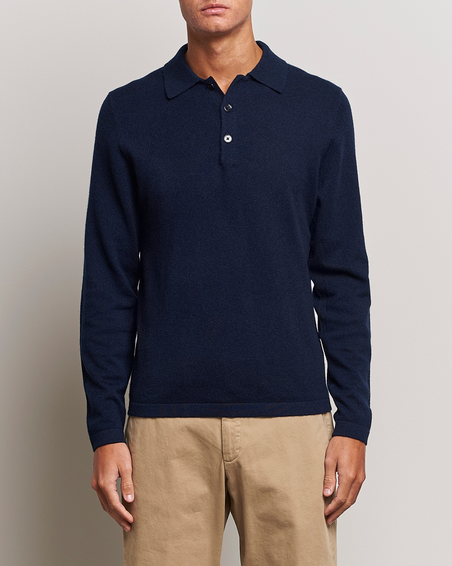 Herren |  | Stenströms | Cashmere Poloshirt Navy