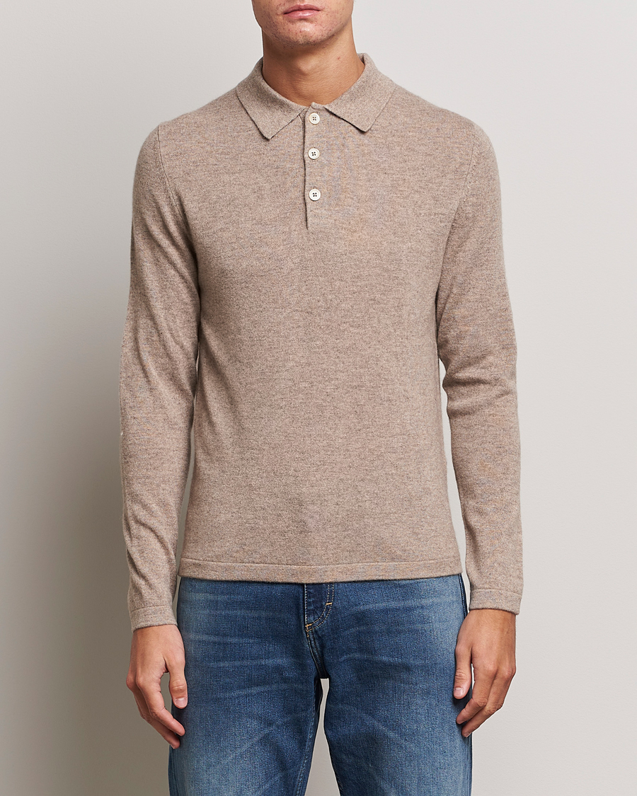 Herren |  | Stenströms | Cashmere Poloshirt Beige