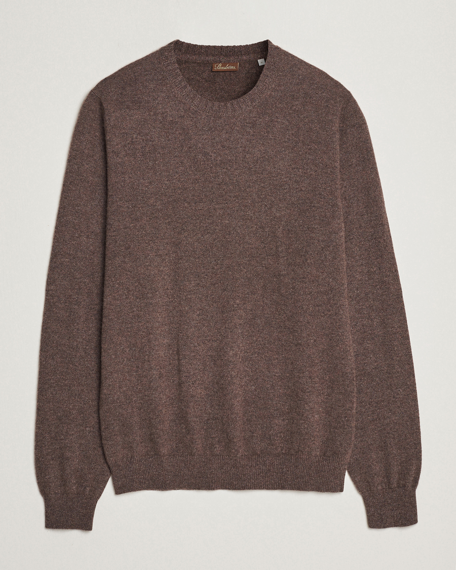 Herren | Pullover | Stenströms | Cashmere Crewneck Brown