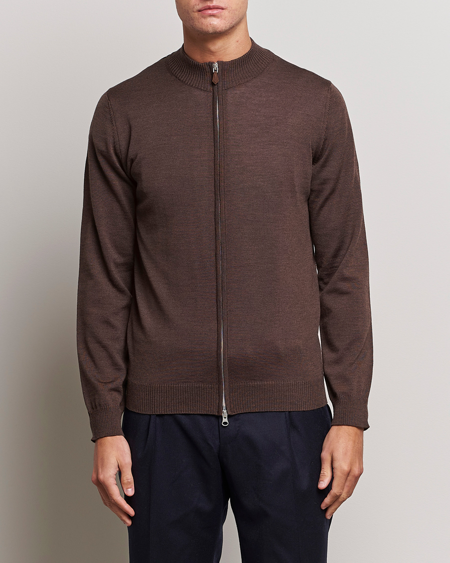 Herren |  | Stenströms | Merino Full Zip Brown