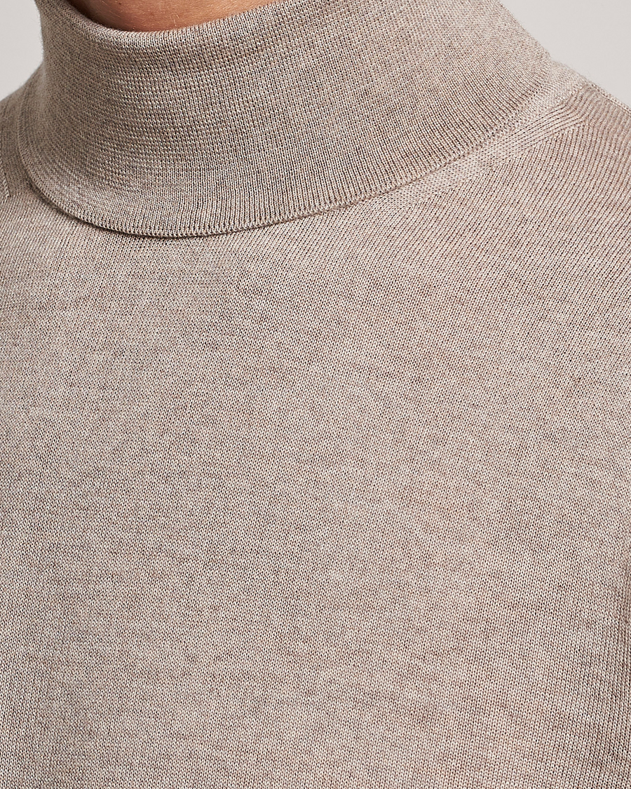 Herren | Pullover | Stenströms | Fine Merino Rollneck Beige