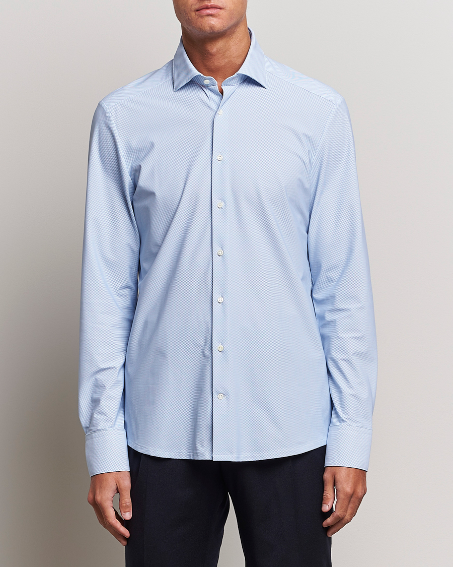 Herren |  | Stenströms | Slimline 4-Way Stretch Cut Away Shirt Light Blue