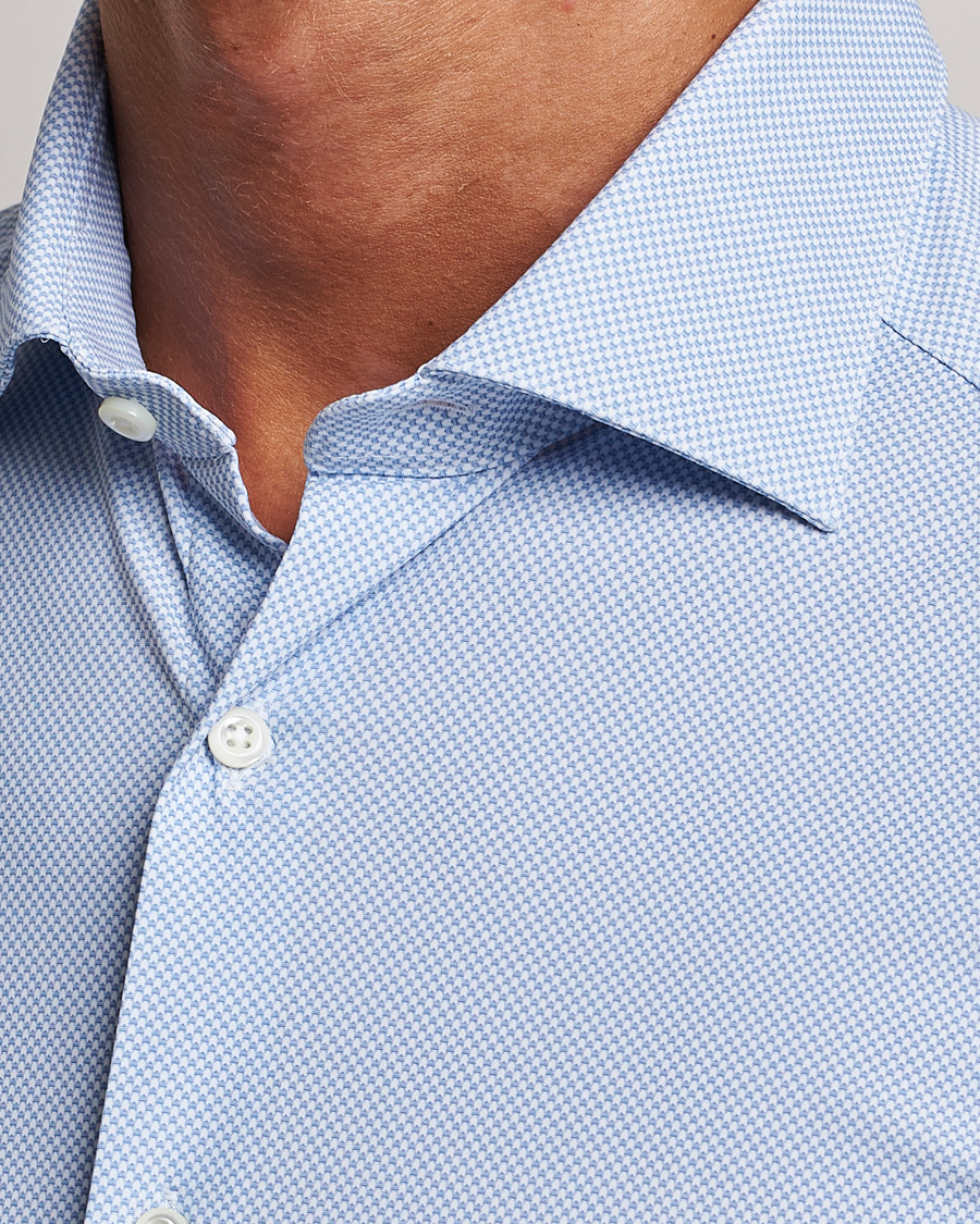 Herren | Hemden | Stenströms | Slimline 4-Way Stretch Cut Away Shirt Light Blue