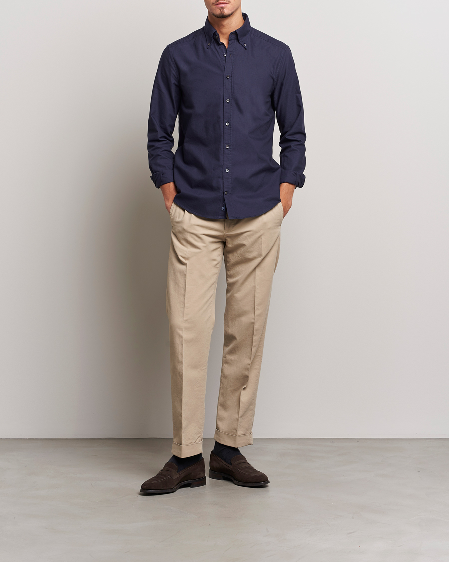 Herren | Hemden | Stenströms | Slimline Oxford Shirt Navy