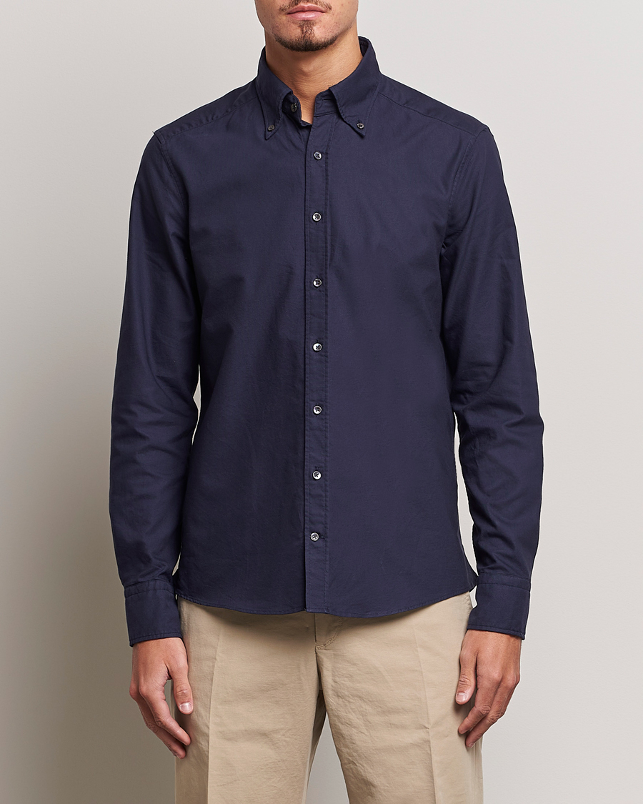 Herren | Hemden | Stenströms | Slimline Oxford Shirt Navy