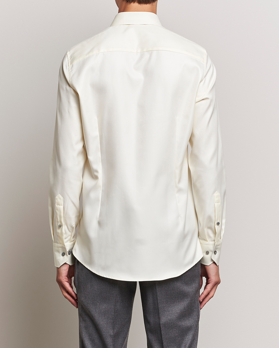 Herren | Hemden | Stenströms | Slimline Two Fold Contrast Cut Away Shirt Yellow
