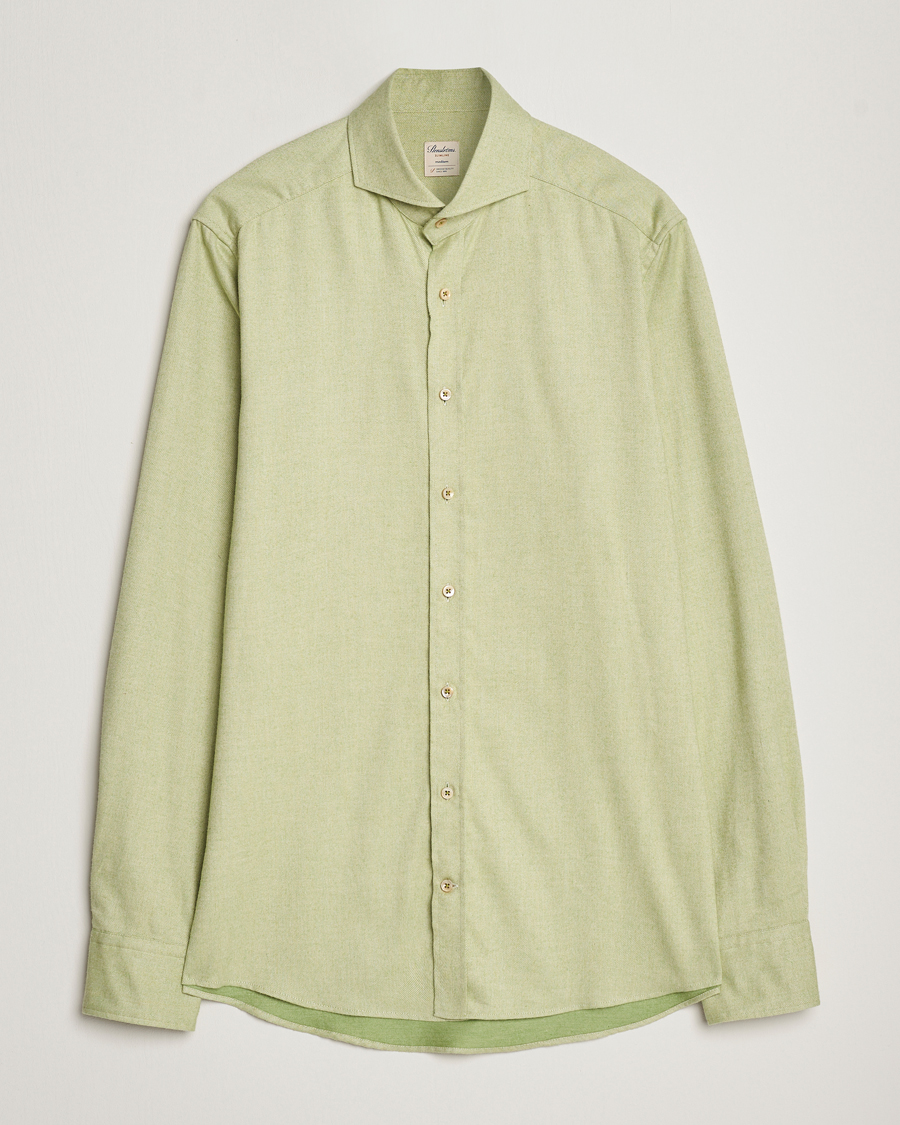 Herren | Hemden | Stenströms | Slimline Flannel Shirt Green