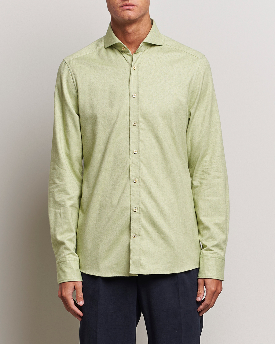 Herren |  | Stenströms | Slimline Flannel Shirt Green