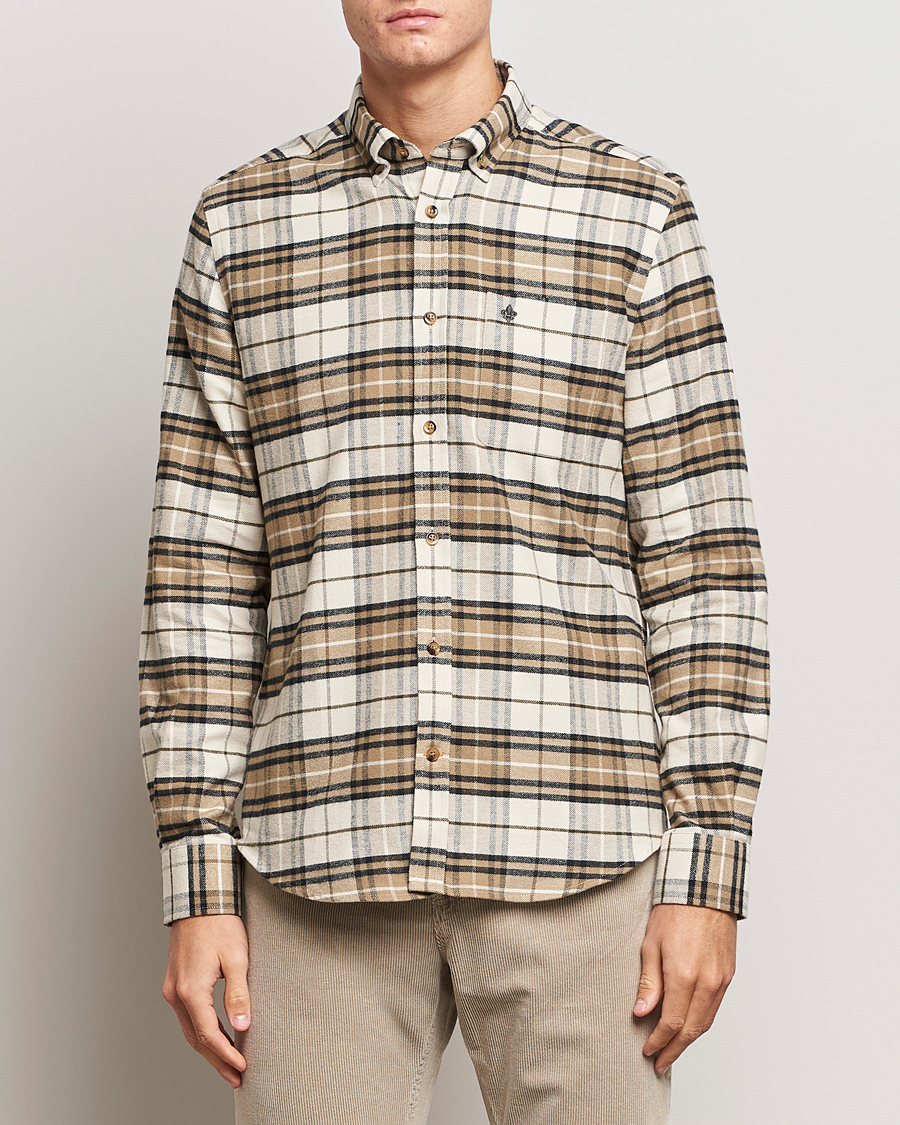 Herren | | Morris | Flanell Big Check Shirt Off White