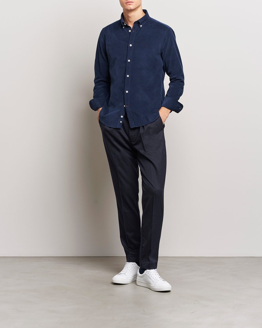 Herren | Hemden | Morris | Douglas Corduroy Shirt Blue