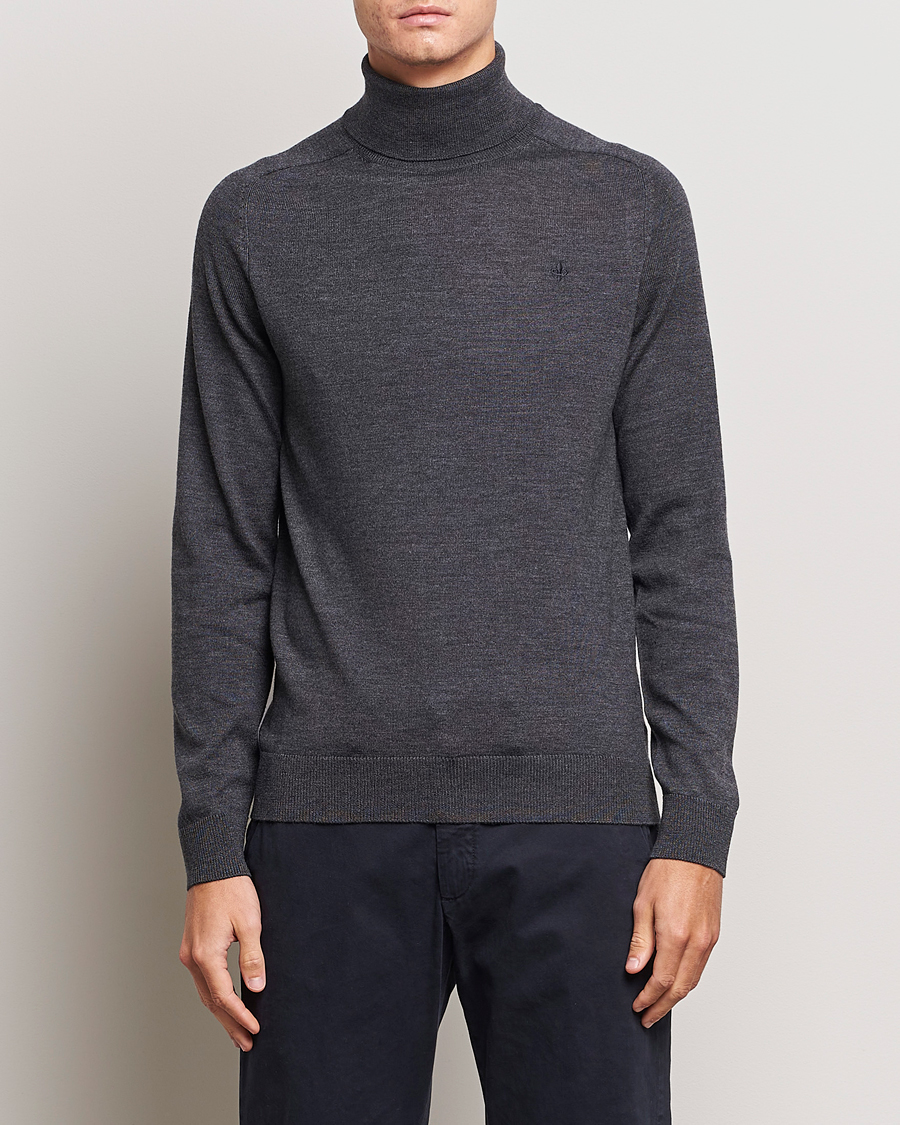 Herren | Pullover | Morris | Merino Rollneck Grey Melange