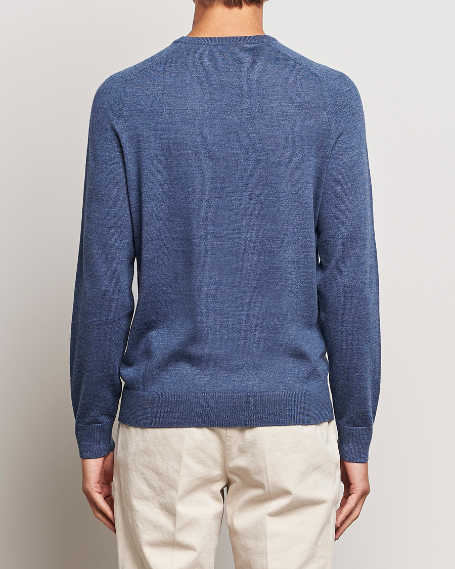 Herren | Pullover | Morris | Merino Crew Neck Pullover Blue