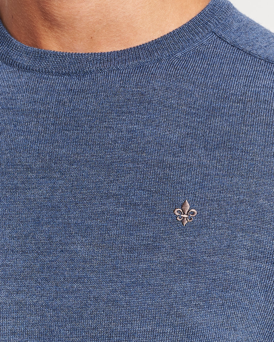 Herren | Pullover | Morris | Merino Crew Neck Pullover Blue