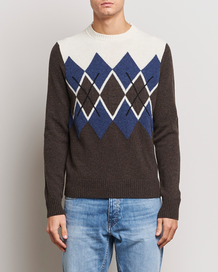 Herren |  | Morris | Ayle Argyle Crew Neck Brown