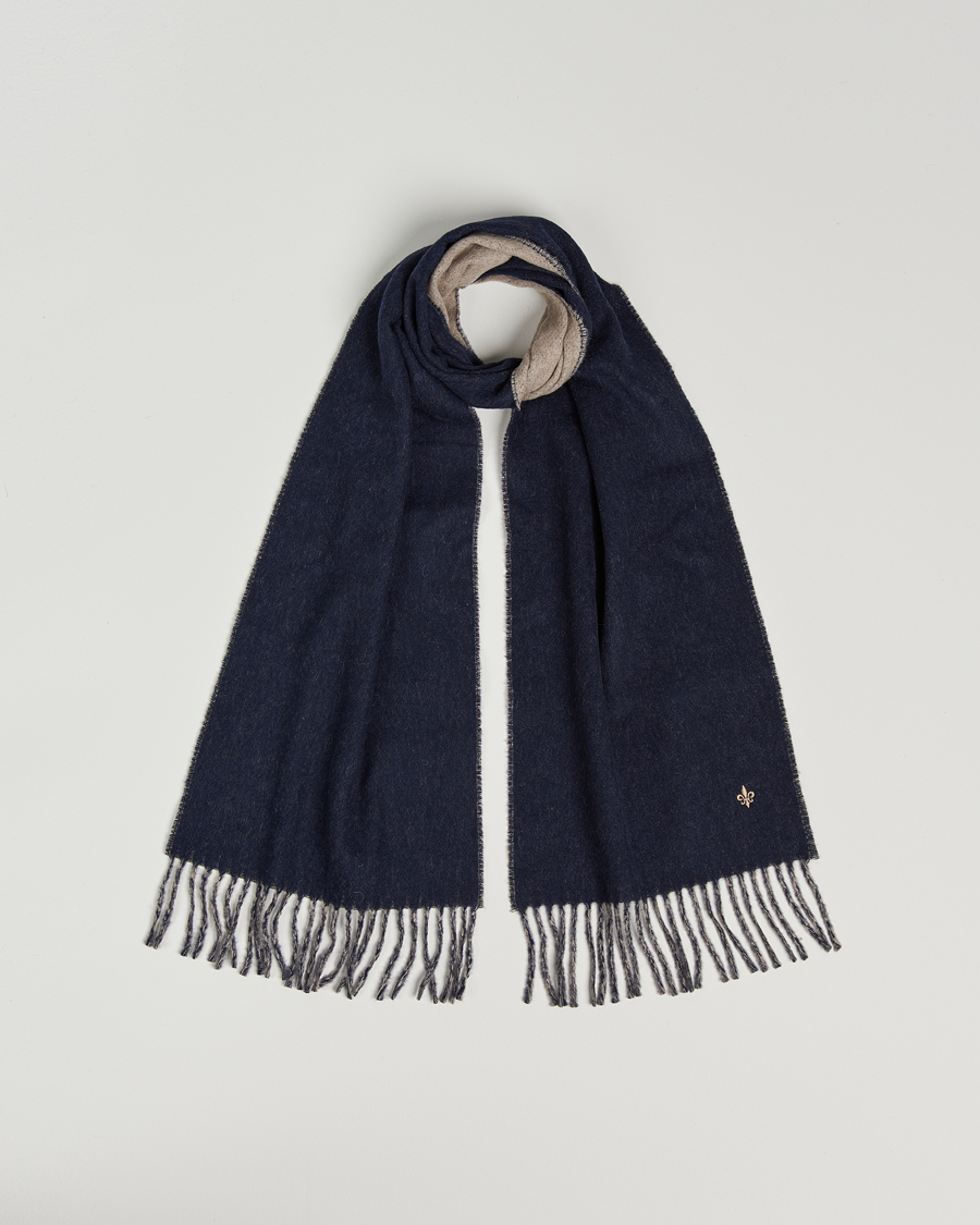 Herren | Morris Double Face Wool Scarf Navy | Morris | Double Face Wool Scarf Navy